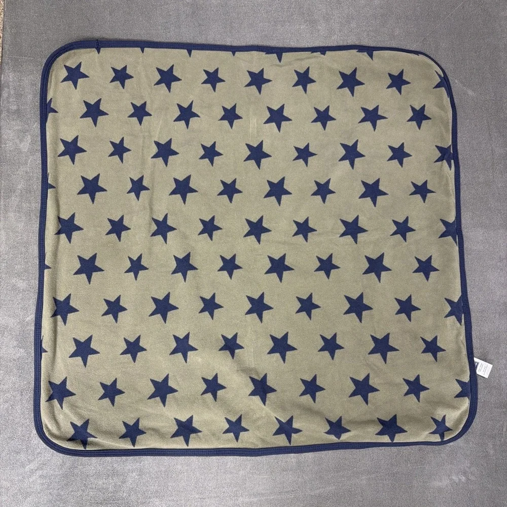 Carter's Brown Micro Fleece Dark Blue Stars Small Baby Blanket Security